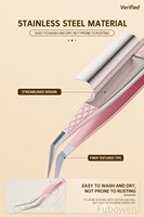 Pince à épiler professionnelle Fubowen pour cils, logo personnalisé gratuit, rose, préhension parfaite pour les cils, pince à épiler à pointe en fibre