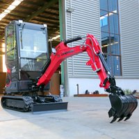 Mini-excavatrice sur chenilles Landward, petite pelleuse diesel de 2,5 tonnes, micro-trancheuse hydraulique agricole avec accessoires, personnalisable, à vendre