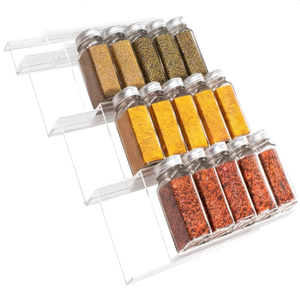 Expandable Plastic Deluxe Spice Rack Drawer Organizer for Kitchen Cabinet Drawers