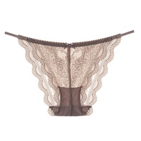 Culottes taille basse ultra-fines et respirantes en dentelle florale de nylon et coton pour jeunes femmes, lingerie sexy grande taille, style transfrontalier