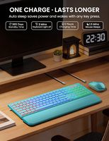 Clavier et souris ergonomiques sans fil rétroéclairés RGB 2,4 G silencieux, rechargeables pour Windows/Linux/Chrome/Mac, ordinateur portable, PC - En stock
