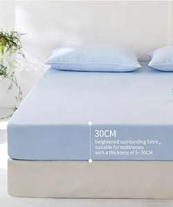 Ensemble de draps rafraîchissants 3 pièces (1 drap-housse + 2 taies d'oreiller) respirant, anti-humidité, doux, anti-boulochage, facile d'entretien - Product Image 2