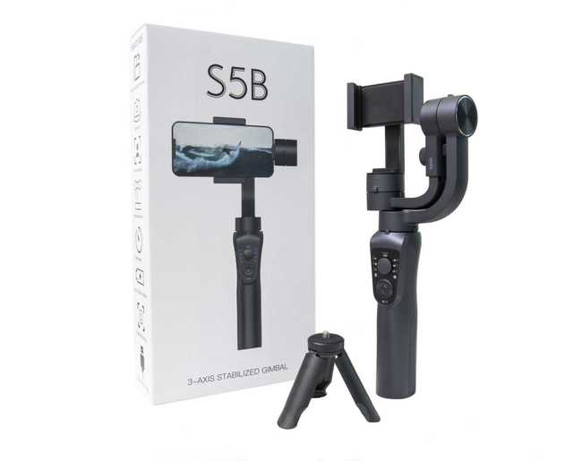Professional 3-Axis Gimbal Stabilizer S5B with Face Object Tracking and APP Suitable for Action Camera and Smartphone