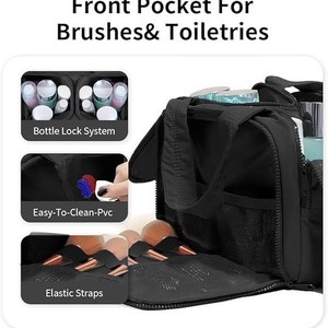 Neceser rectangular de gran capacidad, impermeable, portátil, para cosméticos y artículos de tocador, multifuncional, para uso diario - Product Image 4