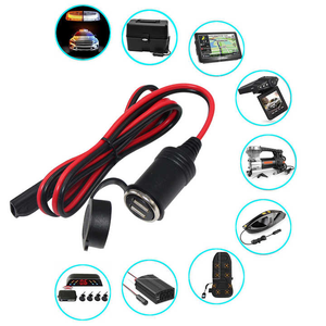 Cargador de Coche con Encendedor de Cigarrillos y 2 Puertos USB de 12-24V, con Cable de Extensión SAE de 6 pies con Conductor de Cobre para Automóvil - Product Image 4