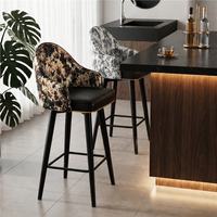 Tabouret de bar pivotant inclinable en acier inoxydable, dossier haut, style moderne et minimaliste, pour comptoir de caisse commercial, îlot de cuisine, salon
