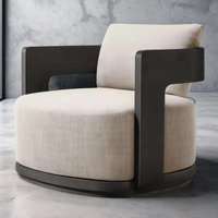 Ensemble de chaises longues de salon modernes en aluminium nordique de luxe avec housse en coton et lin écologique pour salon, villa et salle à manger