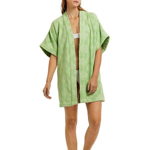 Custom <strong>100</strong>% <strong>Cotton</strong> Toweling Women Swimwear Beachwear Pajamas Jacquard Robe Playsuit <strong>Bathrobe</strong> - Product Image 4