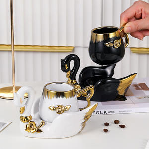 Creative Ceramic Hand-molded Swan <b>Coffee</b> Cup and Saucer Household Ceramic <b>Coffee</b> Cup and Saucer - Product Image 6