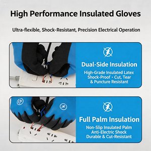 <span class=keywords><strong>Gants</strong></span> isolants professionnels pour électriciens 400V - Antistatiques, sans silicone, sans poudre, en caoutchouc 7 oz pour travaux électriques - Product Image 5