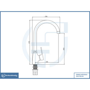 Grifo Mezclador de Fregadero Paco Chrome con Caño Alto, Grifo de Cocina Moderno con Función Giratoria, Acabado Cepillado para Agua Fría y Caliente, Ideal para Hoteles - Product Image 2