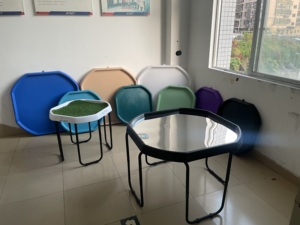 Montessori vassoio in <span class=keywords><strong>tufo</strong></span> sensoriale gioco vassoio disordinato supporto regolabile <span class=keywords><strong>da</strong></span> esterno vassoio di gioco di miscelazione - Product Image 6