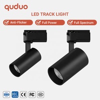 Projecteur LED sur rail COB en aluminium noir et blanc, haute luminosité, 20W 30W, pour plafond, usage commercial, hôtel, maison, magasin