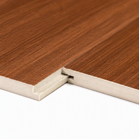 Panel Dinding SPC 5mm Sistem Interlocking, Pemasangan Cepat, Inti Kaku, Tahan Air, Tahan Api, Tekstur Kayu, untuk Kamar Hotel