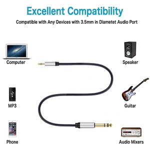 OEM AUX cáp âm thanh 3.5mm Stereo Jack để 6.35mm 6.5mm TRS Stereo Nam để nam cáp Adapter 1m 1.5m 2m 3M 5m 10m - Product Image 6