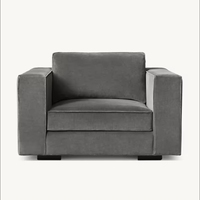 Sassanid Design Français Ameublement Salon Élégant Retenue et Luxe Confort Velours Canapé Simple Chaise Longue