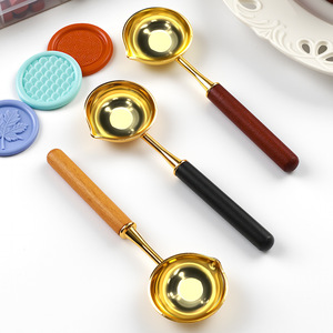 Cylindrical Handle <b>Sealing</b> <b>Wax</b> Spoon Copper Classic Wedding Craft Supplies Tool - Product Image 1