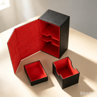 Boîte de rangement pour cartes à collectionner en cuir PU laqué YAGELI Premium, porte-dés, logo personnalisé, OEM ODM, plateau de rangement pour jeux de cartes