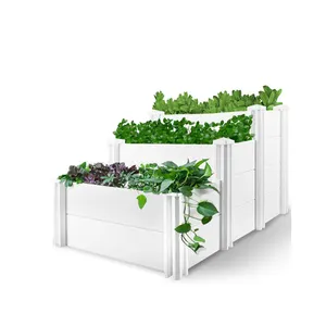 Good Quality White Vinyl Planter Box Plastic Garden Bed For Yard