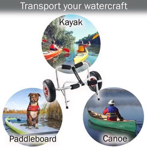Chariot de transport pliable en aluminium aéronautique à pneus pleins, support pour kayak et paddleboard, vente directe usine transfrontalière - Product Image 3