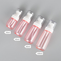 Vente en gros de flacons pulvérisateurs transparents à logo personnalisé de 30 ml, 60 ml, 80 ml, flacon pulvérisateur fin transparent, flacon atomiseur rechargeable en PET pour parfum