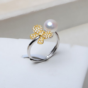 Anillos de Moda Europeos y Americanos Hechos a Mano, Plata S925, Diseño de Mariposa con Boca Móvil, Separación de Colores, Accesorios de Joyería - Product Image 1
