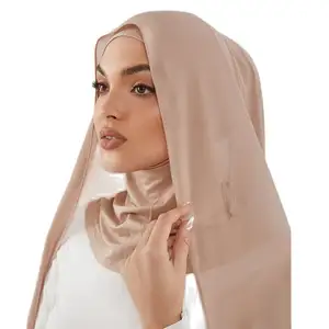ODM & OEM 2022新可定制即时磁铁头巾穆斯林妇女准备穿户外雪纺头巾围巾时尚配饰头巾