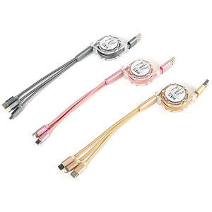 New 3A sạc nhanh Stretchable một-to-ba Loại-C Cáp dữ liệu Android điện thoại di động gắn trên xe máy in Khả năng tương thích cho Oppo - Product Image 3