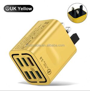 เครื่องชาร์จโทรศัพท์มือถือ USB 6 พอร์ตพร้อมไฟ USB QC3.0 หัวชาร์จเร็วสำหรับสมาร์ทโฟนแบบพกพา - Product Image 3