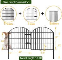 Clôture en PVC à 7 panneaux avec porte facile à assembler Barrière de jardin et de chien en métal de style australien pour balcons de sécurité à domicile