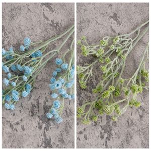 Flores Artificiales de Baby's Breath, PVC, Goma Suave, Rama Individual, Azul Verde, Decoración para Bodas y Hogar - Product Image 3