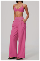 Pantalon de yoga évasé, soutien-gorge de sport blanc, pantalon droit, leggings taille haute, vêtements de sport personnalisés pour femmes