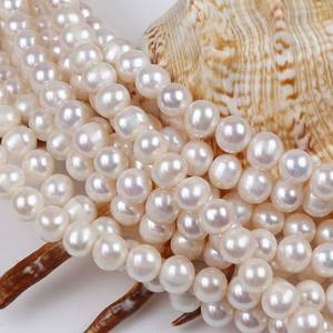 Perles d'eau douce naturelles de Zhuji, 6-6,5 mm, presque rondes, perles en vrac pour la fabrication de bijoux faits main, perles semi-finies, matériau brut - Product Image 1