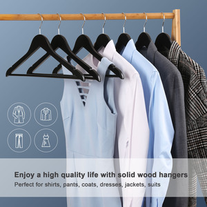 40 portes-manteaux en bois antidérapants, Logo imprimé personnalisé, cintres pour vêtements, vente en gros - Product Image 2