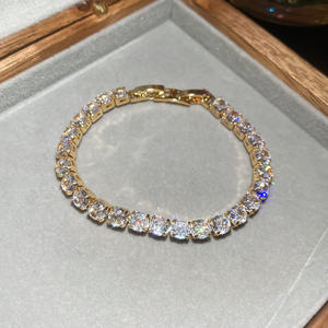 Pulsera <span class=keywords><strong>de</strong></span> tenis <span class=keywords><strong>de</strong></span> moda con incrustaciones <span class=keywords><strong>de</strong></span> circonitas <span class=keywords><strong>de</strong></span> 7 mm, chapada en oro <span class=keywords><strong>de</strong></span> 18 quilates sobre cobre |   Cadena <span class=keywords><strong>de</strong></span> Zirconia Rosa Gruesa Estilo Hip Hop para <span class=keywords><strong>Mujer</strong></span> y Hombre, Regalo - Product Image 5