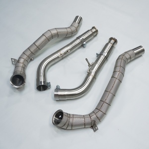 Top-quality BENZ AMG G63 W463A 2019+ 4.0T Straight Downpipe Golden Fish Scale Welding with Heat Shield - Product Image 3