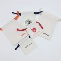 Sacs à cordon en toile de coton réutilisables, double cordon, logo personnalisé pour boutique, pochette à bijoux