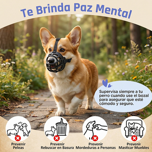 Bozal de malla para perros talla M que previene ladridos y mordeduras - Product Image 4