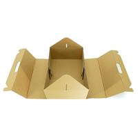 Custom Kraft Paper Gable Box with Handle for Bakery Cake Fried Chicken Takeaway Food Packaging