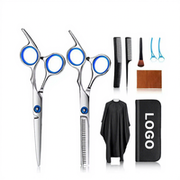 Kit de ciseaux de coupe de cheveux avec logo personnalisé ensemble de ciseaux de coiffure en acier inoxydable ensemble de ciseaux amincissants professionnels