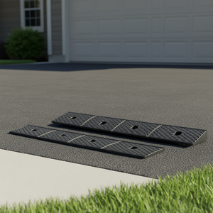 Rampe de bordure en caoutchouc robuste de 2 pouces de hauteur 33069 lb de capacité de charge pour fauteuils roulants poussettes tondeuses à gazon remorques-Lot de 2 - Product Image 2