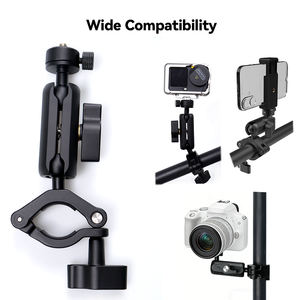 Soporte de Montaje para Cámara con Rotación de <span class=keywords><strong>360</strong></span> <span class=keywords><strong>Grados</strong></span> °   Adaptador de doble cabezal esférico con rosca de 1/4 para cámara de acción DJI, cámara réflex digital Canon Nikon - Product Image 2
