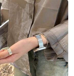 สายสแตนเลสสำหรับนาฬิกาแอปเปิ้ลอัลตร้า2 49มม. 42 46มม. 41 45 40 44มม. สร้อยข้อมือผู้หญิงสำหรับ iWatch Series 11 10 9 8 <span class=keywords><strong>7</strong></span> SE 6 - Product Image 5