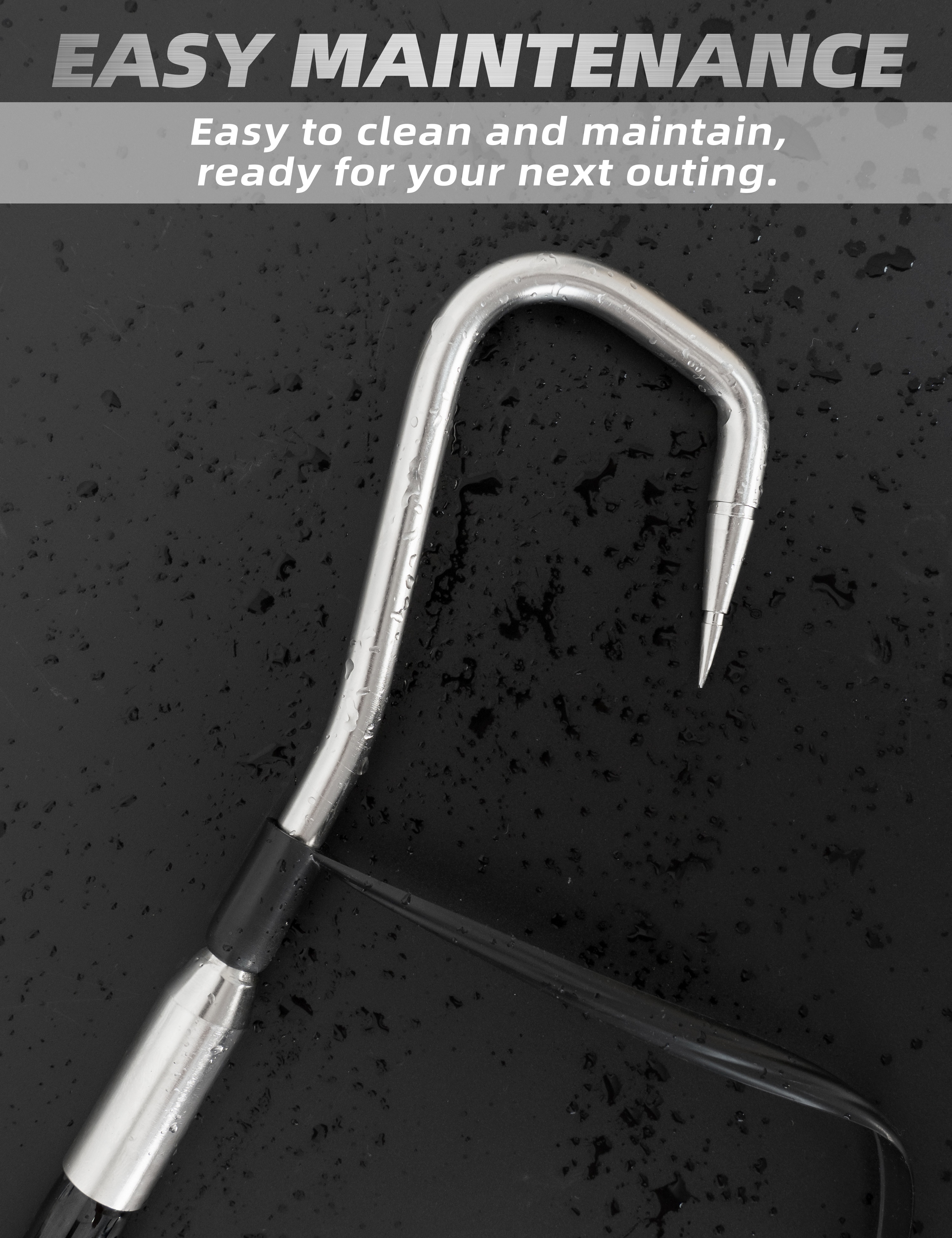 Heavy Duty Fishing Gaff with Stainless Steel Hook - Durable Fiberglass Gaff  for Saltwater Tuna, Shark, and Marlin Fishing