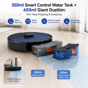 Robot Aspirador de Limpieza de Pisos Totalmente Automático Recargable con IA y Control por Aplicación, con Función de Fregado y Láser de Agua - Product Image 4