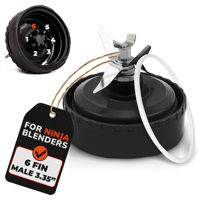 Lame de rechange Nin.ja à 6 ailettes en acier inoxydable de 3,35 po pour blender monodose, compatible avec BL770 BL771 BL772