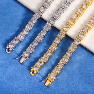 6.5mm Prong Set Moissanite Tennis <b>Bracelets</b> 925 Silver 18K Real Gold Electroplated Hip Hop Iced Out Custom Wholesaler ODM B2B - Product Image 3