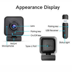 <span class=keywords><strong>Webcam</strong></span> <span class=keywords><strong>sans</strong></span> <span class=keywords><strong>fil</strong></span> 2.4G 1080P avec microphone et batterie rechargeable, portée de 20m, caméra USB <span class=keywords><strong>pour</strong></span> <span class=keywords><strong>ordinateur</strong></span>, vidéoconférence, PC portable - Product Image 3