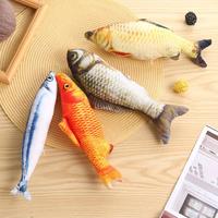 Jouet en peluche réaliste en forme de poisson à la menthe, doux et interactif, pour chatons en pleine dentition et pour le divertissement des chats
