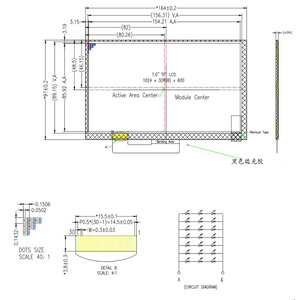 מסך lcd מודול tft 7.0 אינץ' צפייה מלאה 1024*600 ממשק MIPI 30 פינים תצוגת lcd מסך תעשייתי